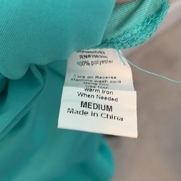 Si Style Turquoise Crochet Ruffle Sleeve Mini Dress Medium - Picture 7 of 9